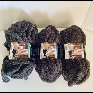 Chenille Sparkle Charcoal Gray Yarn